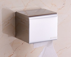 Hộp đựng giấy vệ sinh phòng tắm WC hộp vuông inox SUS304 chống rỉ vĩnh cửu